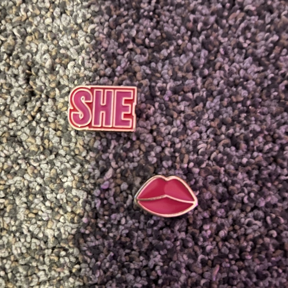 Authentic Crocs “SHE” & “LIPS” Jibbitz - Set of 2